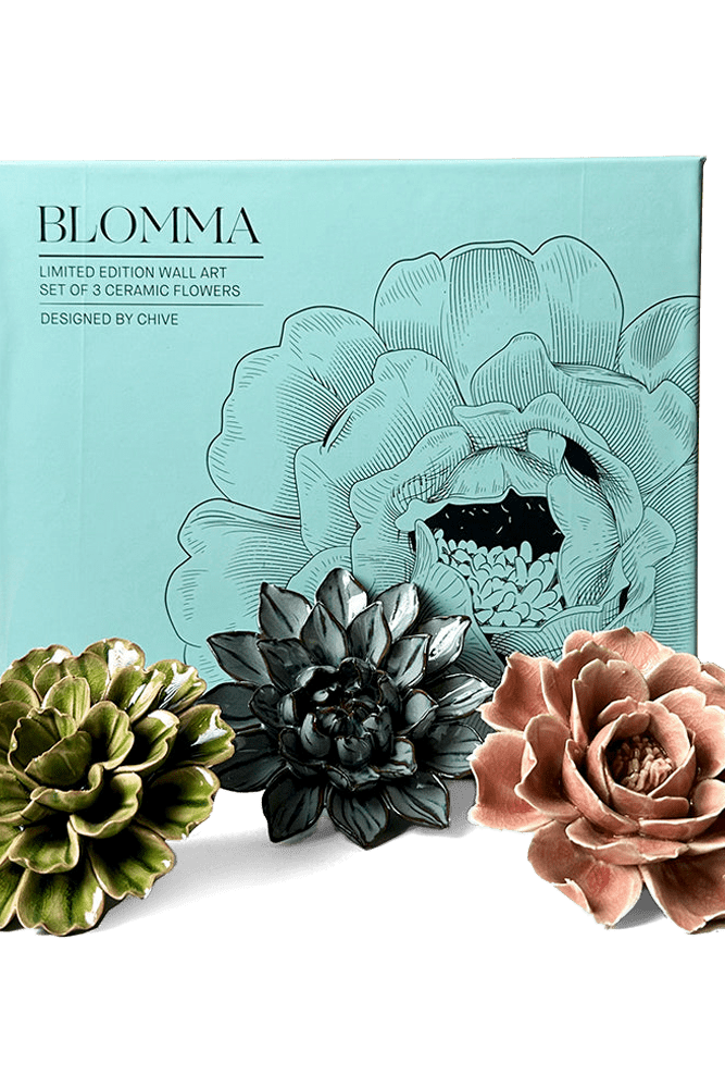 Ceramic Flower Blomma Box Set - Chive UK Wholesale