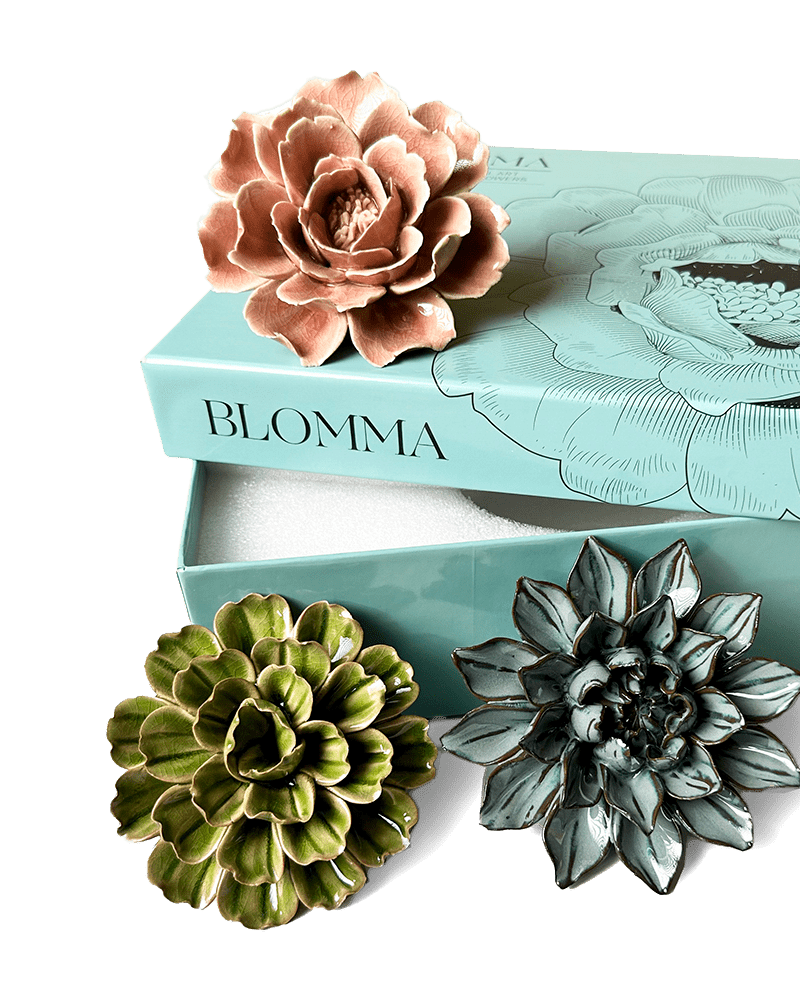Ceramic Flower Blomma Box Set - Chive UK Wholesale
