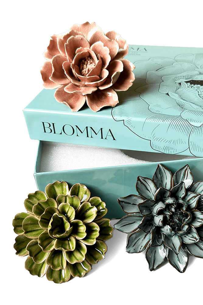 Ceramic Flower Blomma Box Set - Chive UK Wholesale