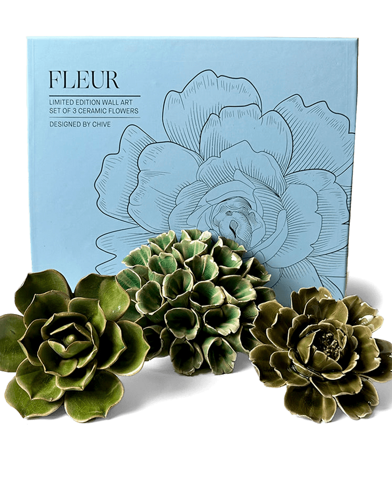 Ceramic Flower Fleur Box Set - Chive UK Wholesale