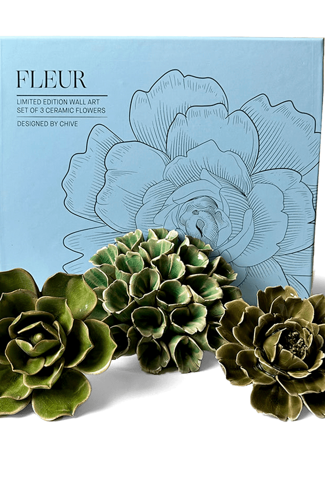 Ceramic Flower Fleur Box Set - Chive UK Wholesale