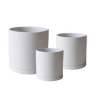 Dojo Porcelain Modern Indoor Plant Pot With Saucer - Chive UK Wholesale