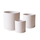 Dojo Porcelain Modern Indoor Plant Pot With Saucer - Chive UK Wholesale