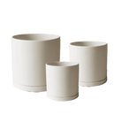Dojo Porcelain Modern Indoor Plant Pot With Saucer - Chive UK Wholesale