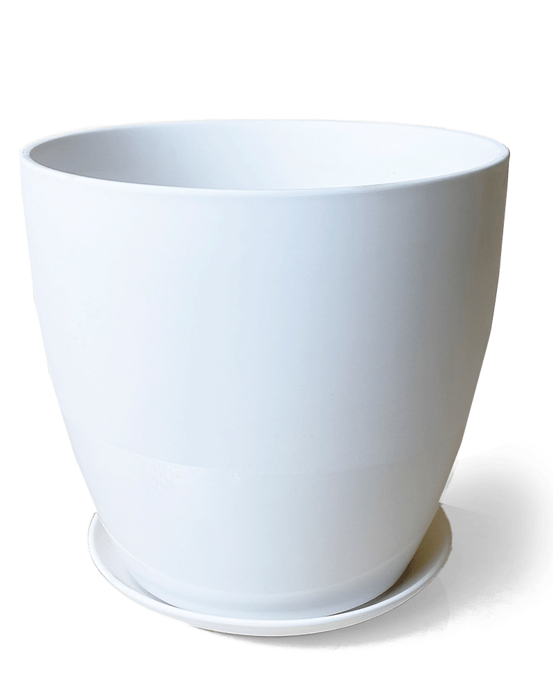 Dyad Porcelain Modern Indoor Plant Pot With Saucer - Chive UK Wholesale