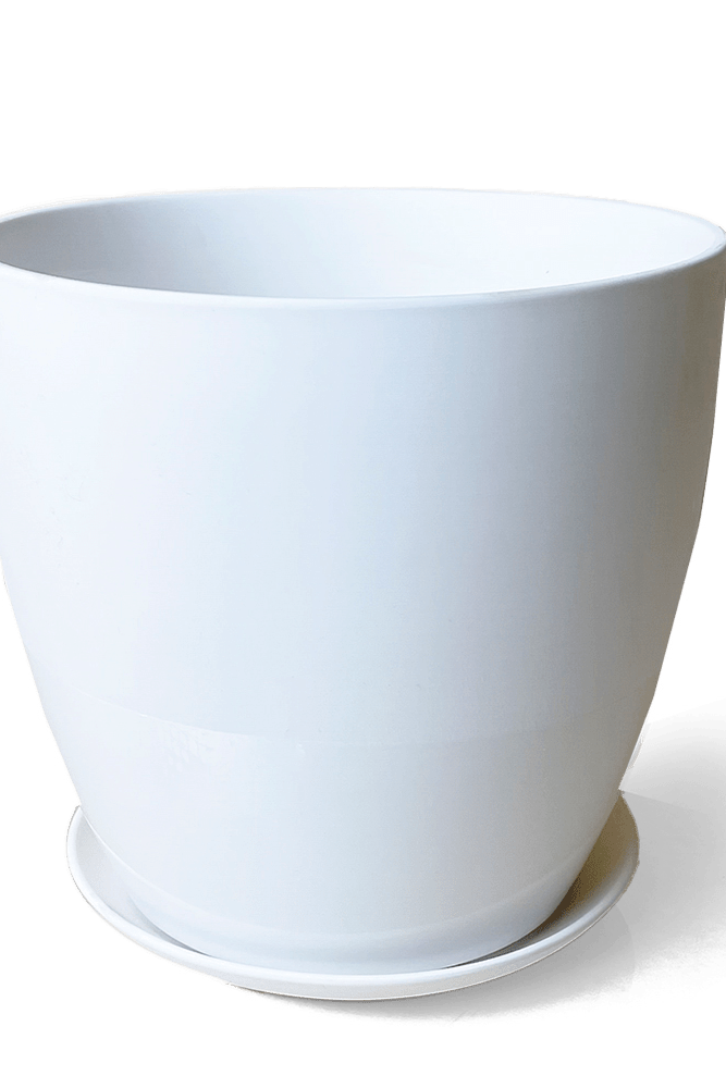 Dyad Porcelain Modern Indoor Plant Pot With Saucer - Chive UK Wholesale