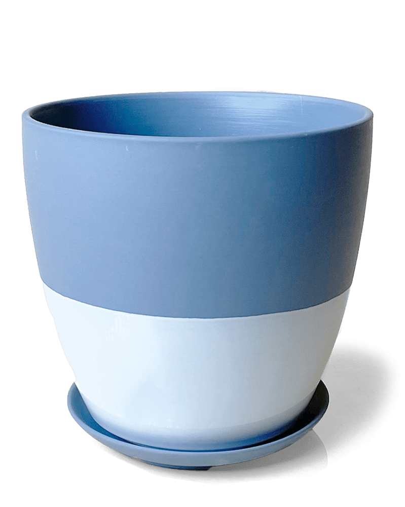 Dyad Porcelain Modern Indoor Plant Pot With Saucer - Chive UK Wholesale