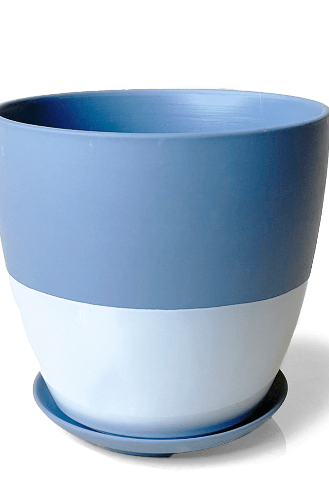 Dyad Porcelain Modern Indoor Plant Pot With Saucer - Chive UK Wholesale