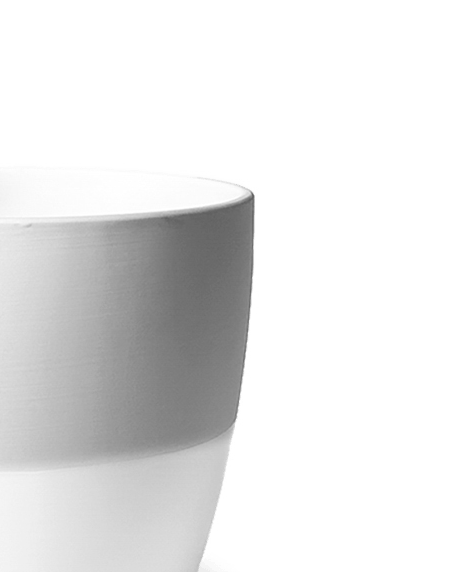 Dyad Porcelain Modern Indoor Plant Pot With Saucer - Chive UK Wholesale