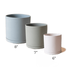 Dojo Porcelain Modern Indoor Plant Pot With Saucer - Chive UK Wholesale