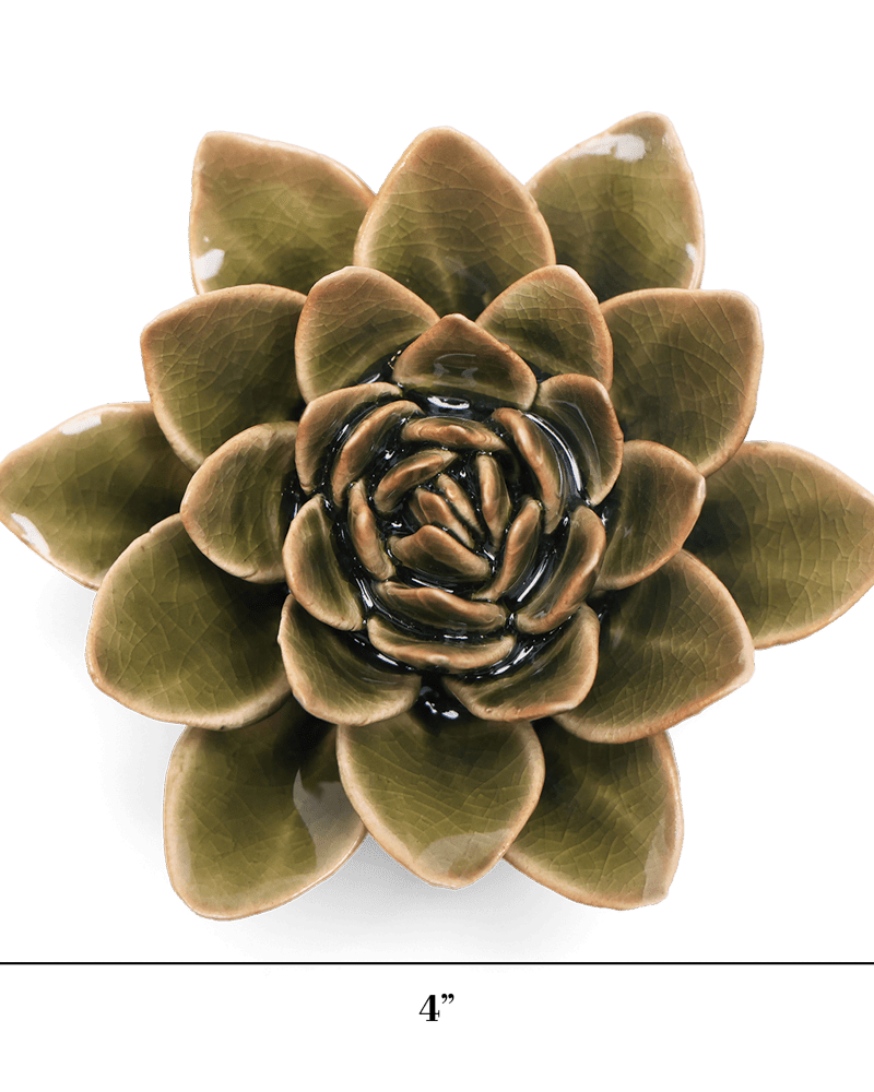 Ceramic Flower Collection 13 Dark Green Flower - Chive UK Wholesale
