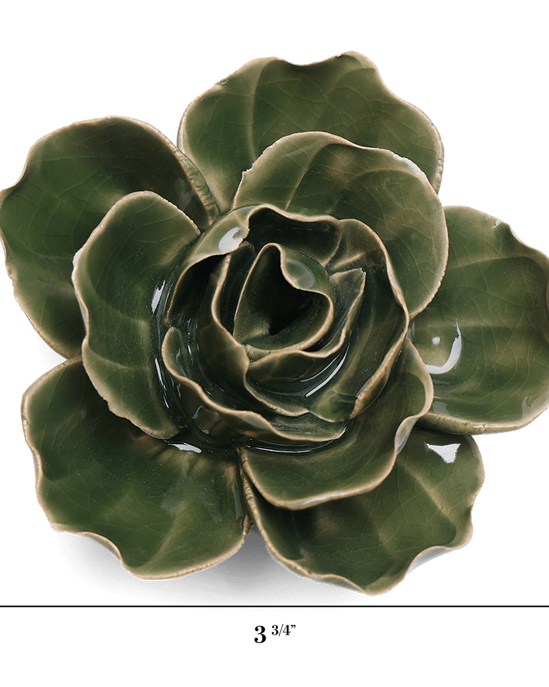 English Garden Ceramic Flower Green Ranunculus - Chive UK Wholesale