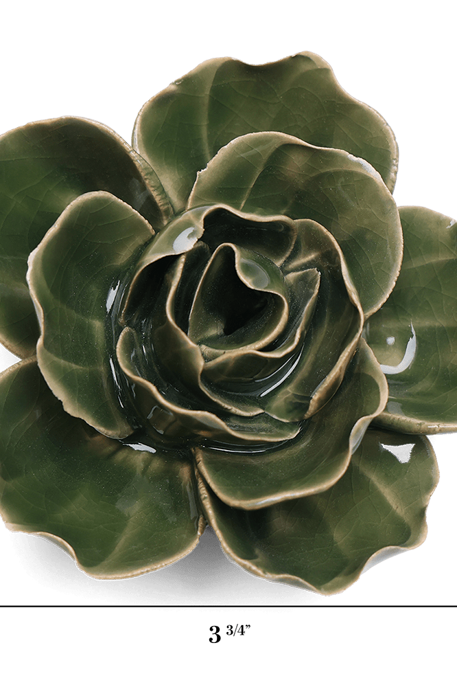 English Garden Ceramic Flower Green Ranunculus - Chive UK Wholesale