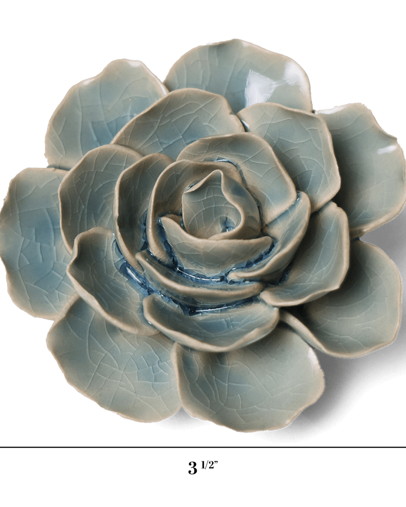 English Garden Ceramic Flower Teal Ranunculus - Chive UK Wholesale