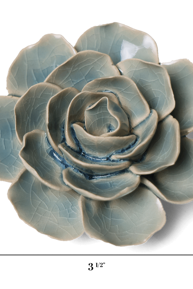 English Garden Ceramic Flower Teal Ranunculus - Chive UK Wholesale