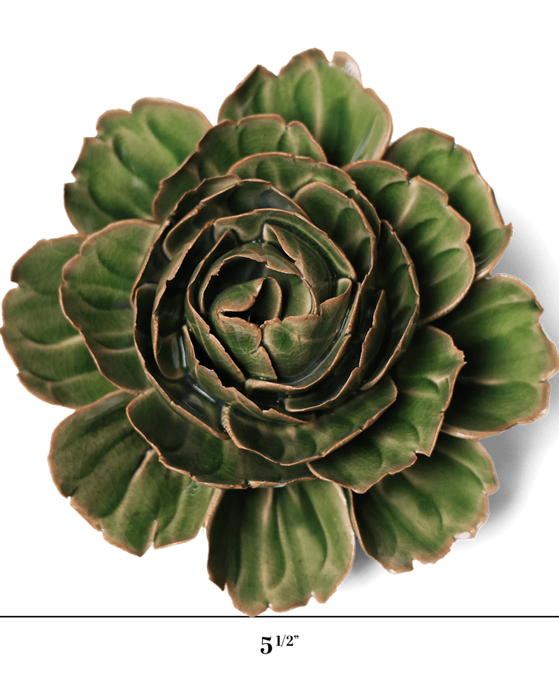 English Garden Ceramic Flower Green Cabbage Flower - Chive UK Wholesale