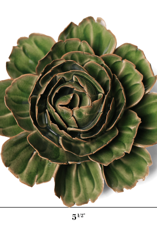 English Garden Ceramic Flower Green Cabbage Flower - Chive UK Wholesale