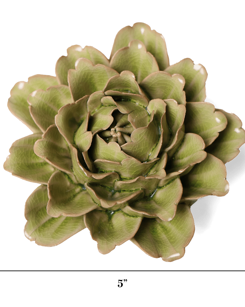 English Garden Ceramic Flower Green Tree Peony - Chive UK Wholesale