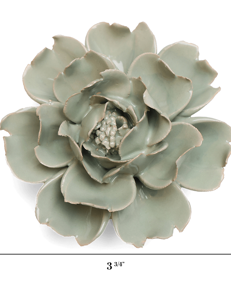 English Garden Ceramic Flower Green Rose - Chive UK Wholesale