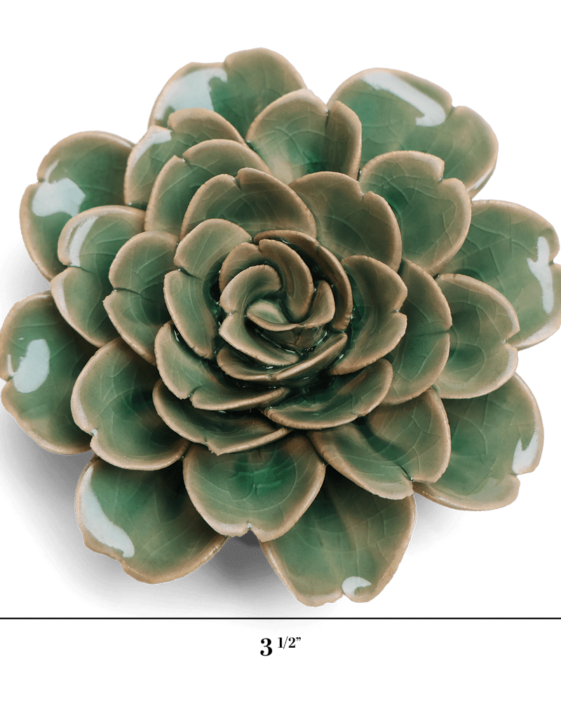 English Garden Ceramic Flower Pastel Green Tea Rose - Chive UK Wholesale