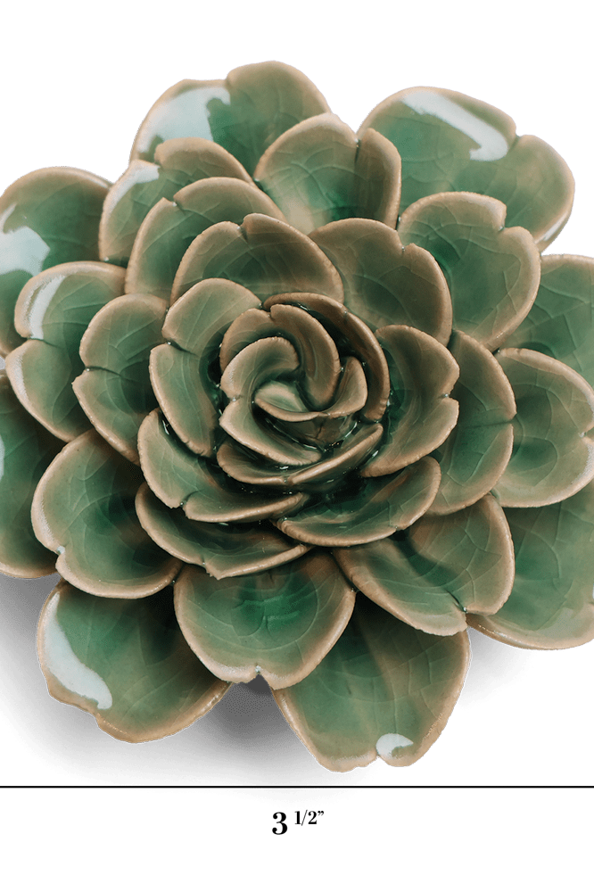 English Garden Ceramic Flower Pastel Green Tea Rose - Chive UK Wholesale