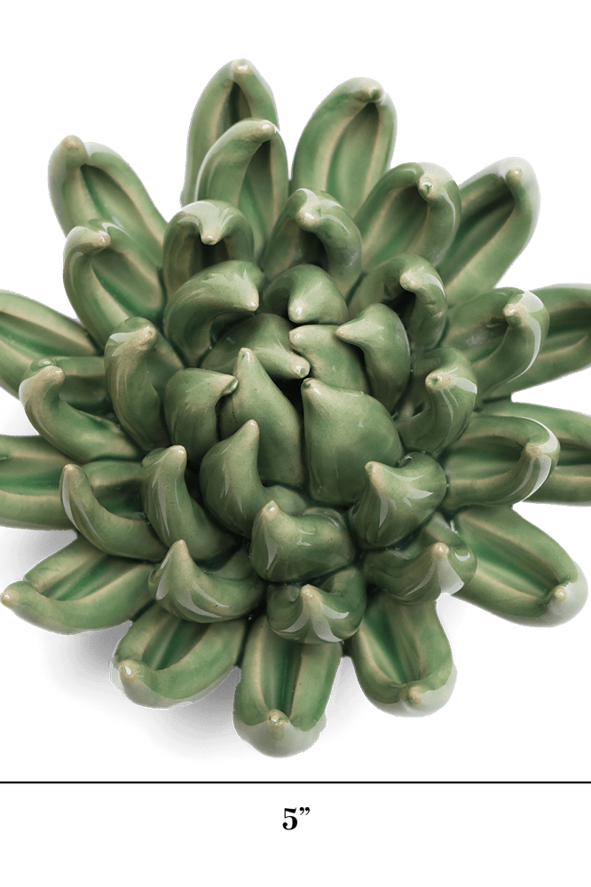 English Garden Ceramic Flower Green Large Succulent - Chive UK Wholesale