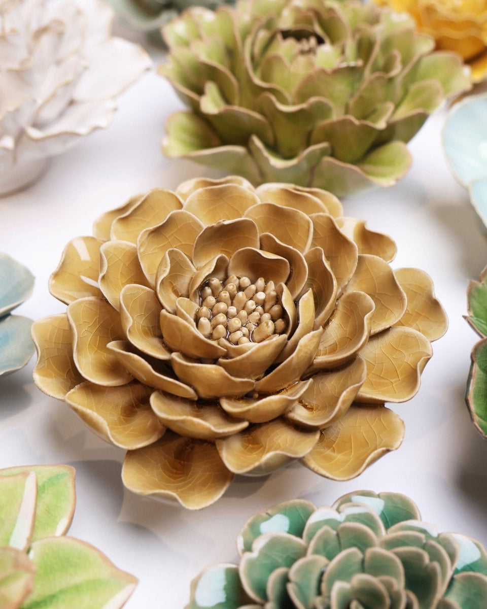 Ceramic Flower Collection 13 Caramel Flower - Chive UK Wholesale