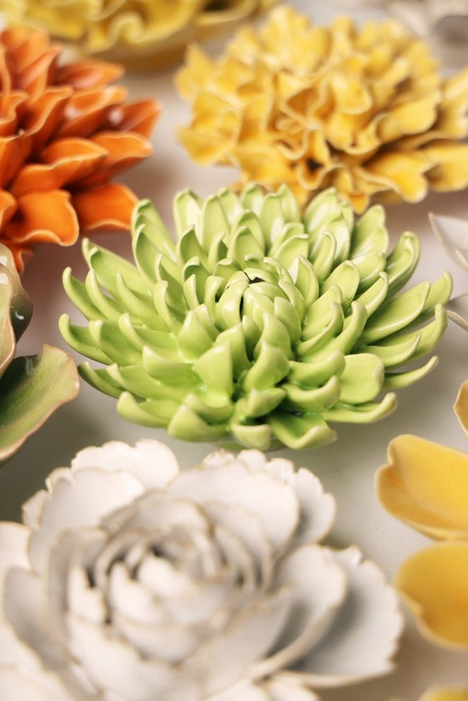 EG43 Yellow Green Pompom Mum - Chive UK Wholesale