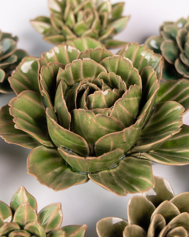 Ceramic Flower Collection 13 Dark Green Flower - Chive UK Wholesale