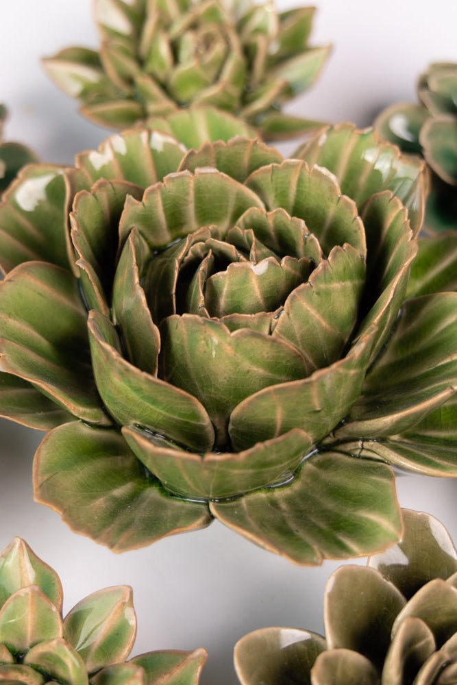 Ceramic Flower Collection 13 Dark Green Flower - Chive UK Wholesale