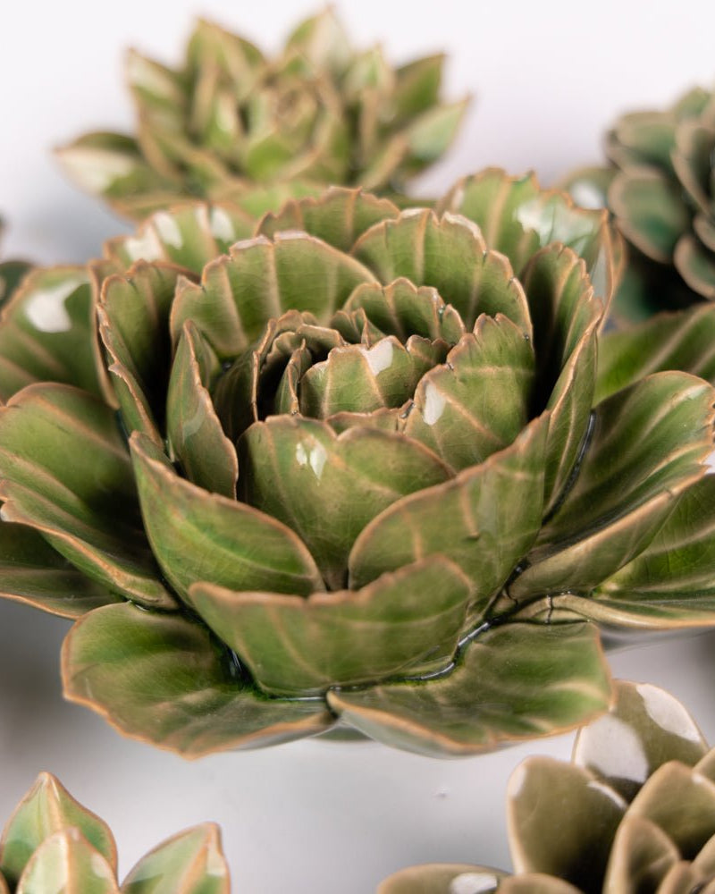 Ceramic Flower Collection 13 Dark Green Flower - Chive UK Wholesale