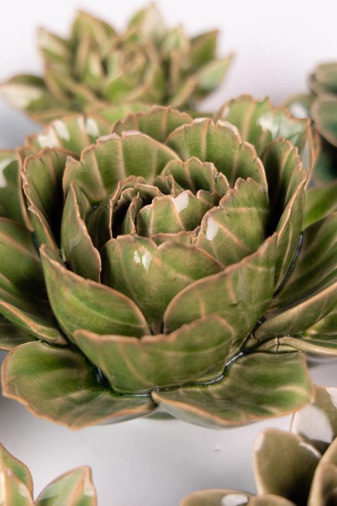 Ceramic Flower Collection 13 Dark Green Flower - Chive UK Wholesale