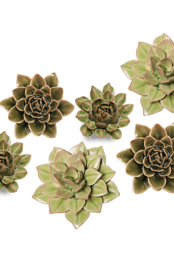 Ceramic Flower Collection 13 Dark Green Flower - Chive UK Wholesale