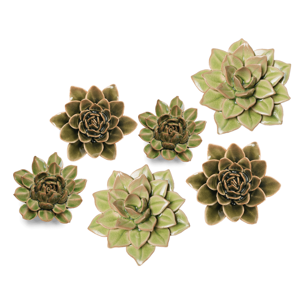 Ceramic Flower Collection 13 Dark Green Flower - Chive UK Wholesale