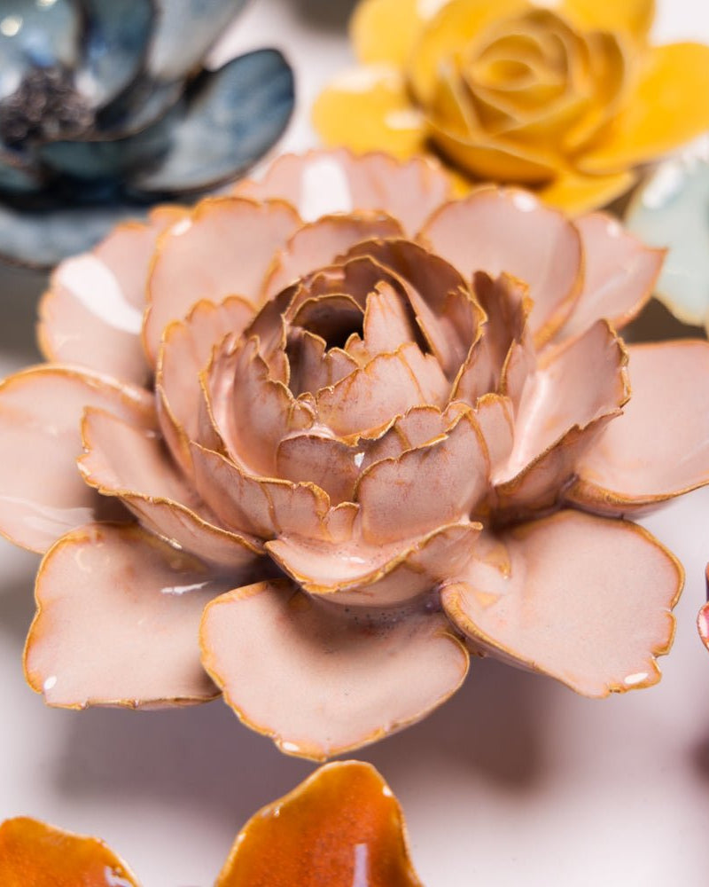 France Ceramic Flower Pink Zinnia - Chive UK Wholesale