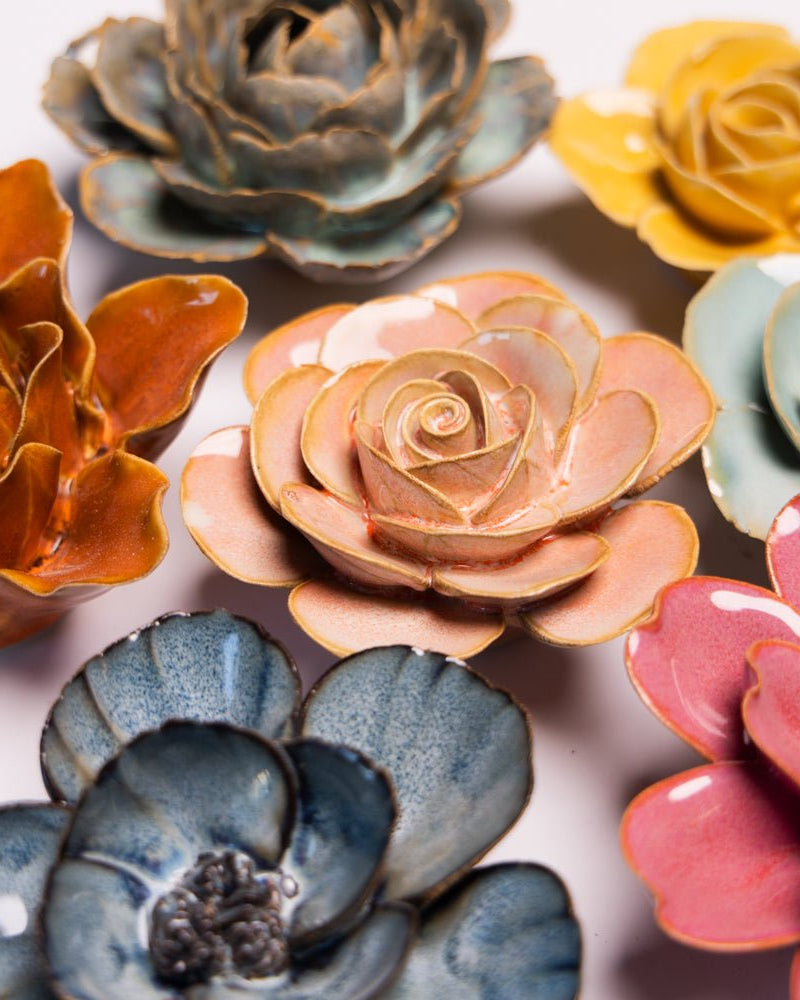 France Ceramic Flower Pink Ranunculus - Chive UK Wholesale