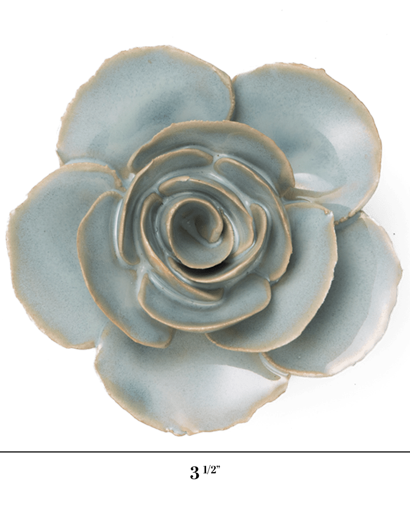 France Ceramic Flower Teal Ranunculus - Chive UK Wholesale