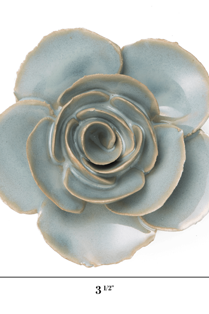 France Ceramic Flower Teal Ranunculus - Chive UK Wholesale