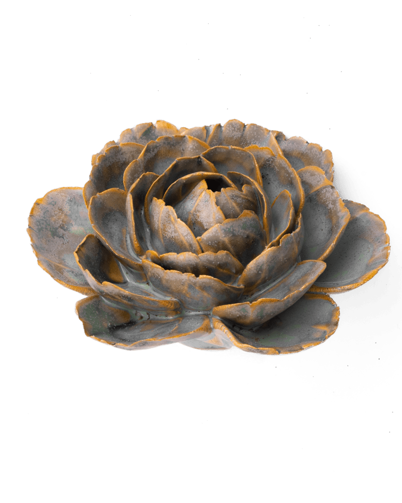 France Ceramic Flower Blue Green Cabbage Flower - Chive UK Wholesale