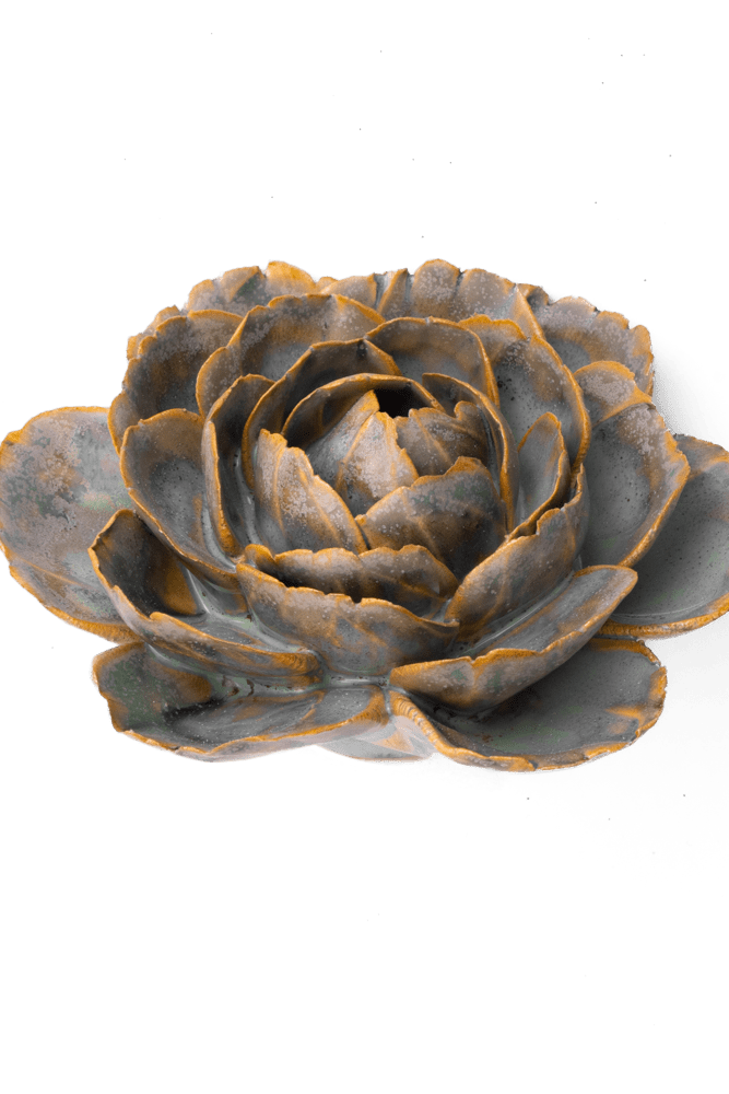 France Ceramic Flower Blue Green Cabbage Flower - Chive UK Wholesale