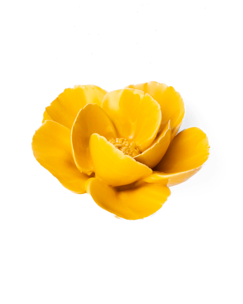 France Ceramic Flower Yellow Lotus - Chive UK Wholesale