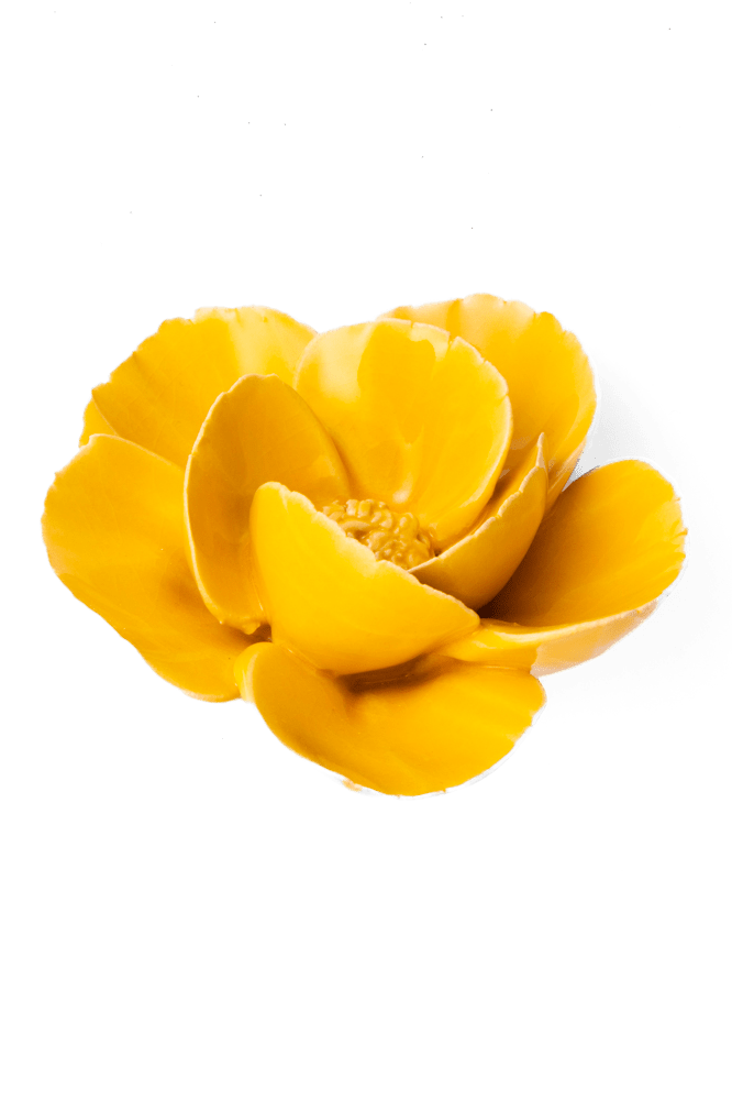 France Ceramic Flower Yellow Lotus - Chive UK Wholesale