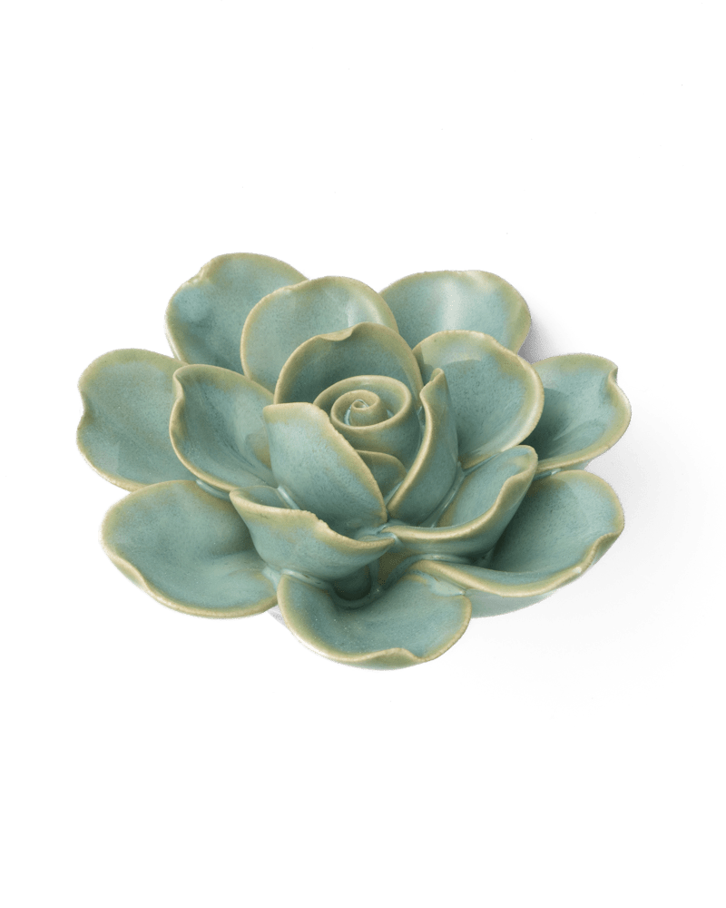 France Ceramic Flower Teal Gardenia - Chive UK Wholesale