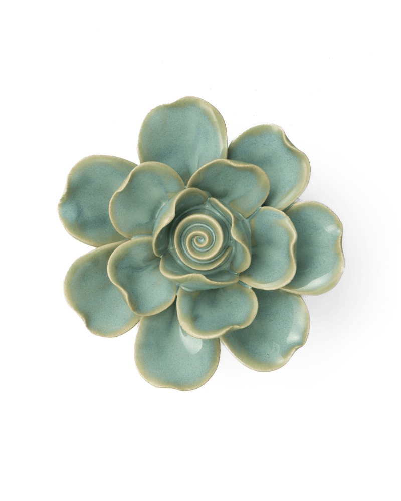 France Ceramic Flower Teal Gardenia - Chive UK Wholesale