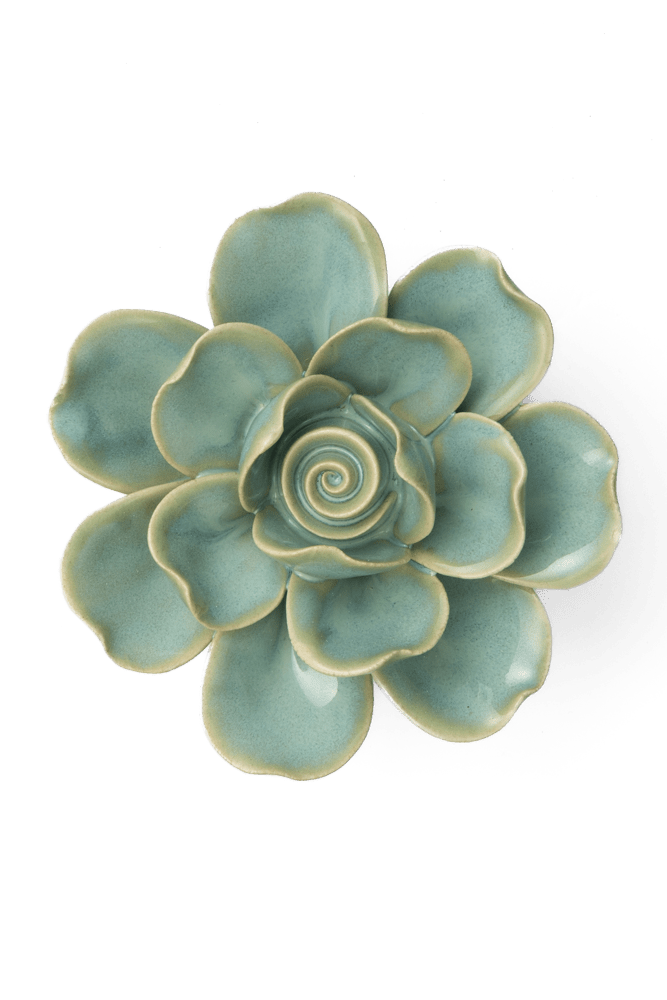 France Ceramic Flower Teal Gardenia - Chive UK Wholesale