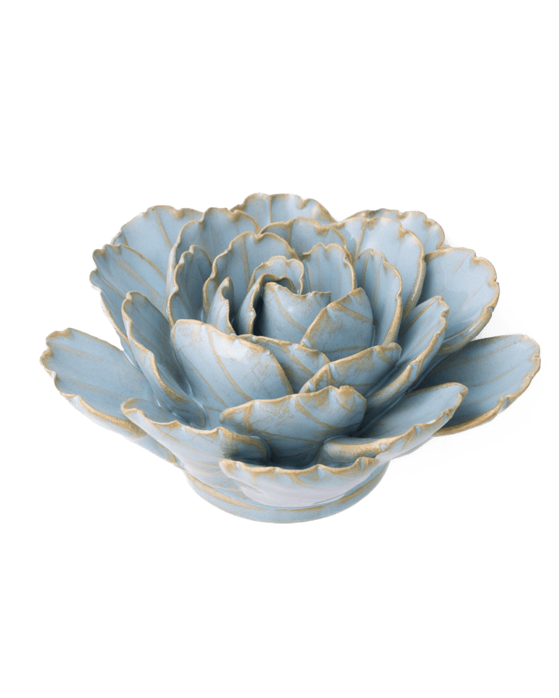 France Ceramic Flower Teal Peony - Chive UK Wholesale