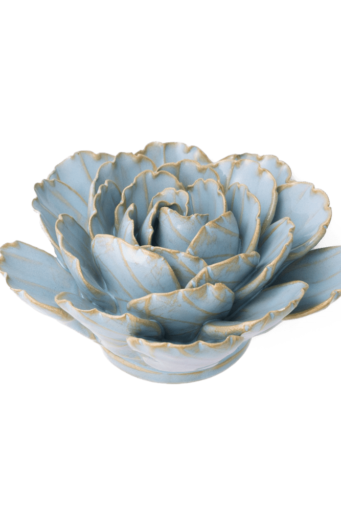 France Ceramic Flower Teal Peony - Chive UK Wholesale