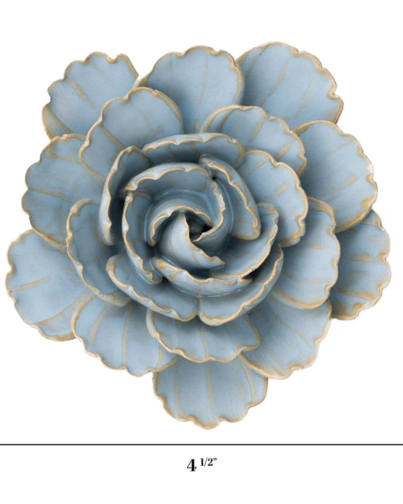 France Ceramic Flower Teal Peony - Chive UK Wholesale