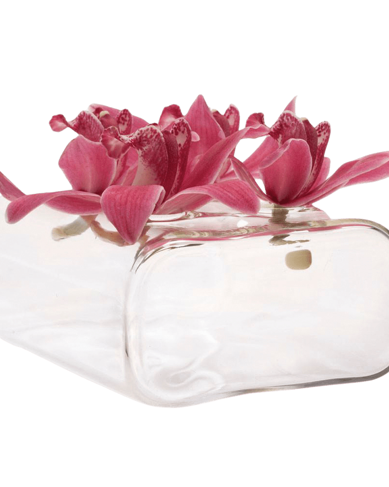 Rectangle Flute Glass Modern Clear Flower Vase - Chive UK Wholesale