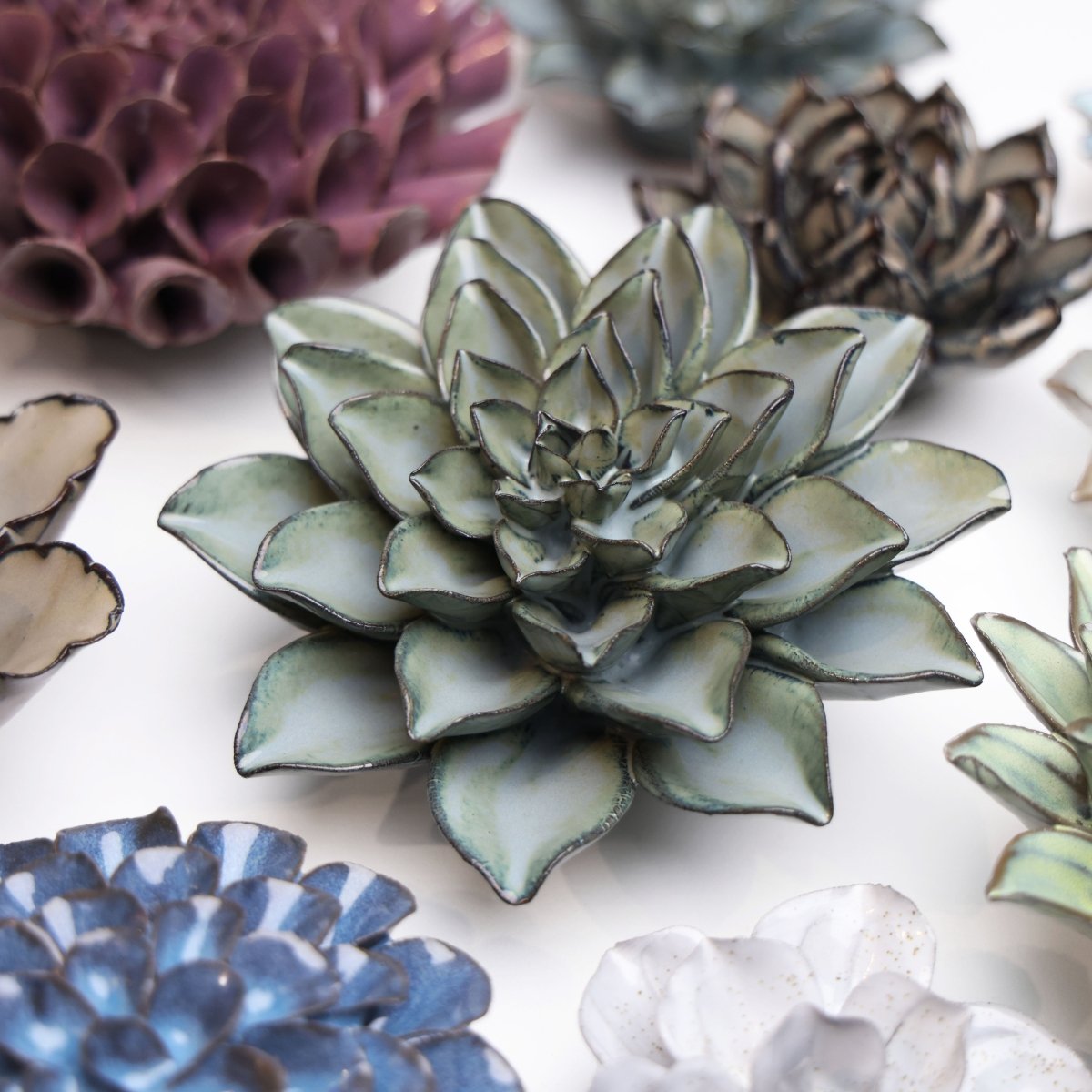 Japan Ceramic Flower Dusk Blue Daisy - Chive UK Wholesale